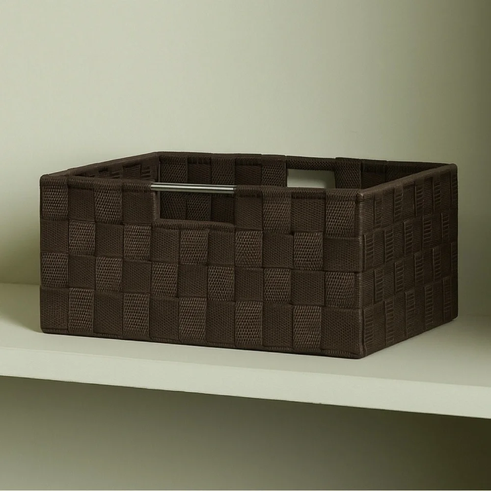Woven Storage Basket with Built In Handles